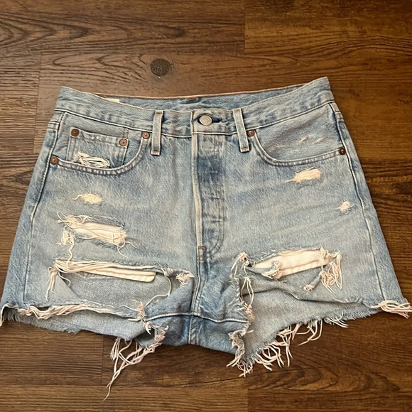Levi's Pants - Levi’s 501 heavily Distressed Daisy Duke Style Cutoff Shorts